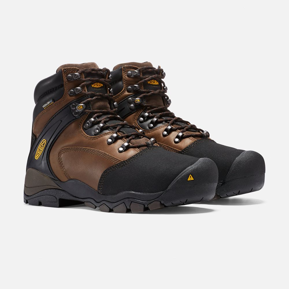 Cizme Keen Romania Barbati Maro/Negrii Louisville 6\" Met (Steel Toe) 5671-CXYZH